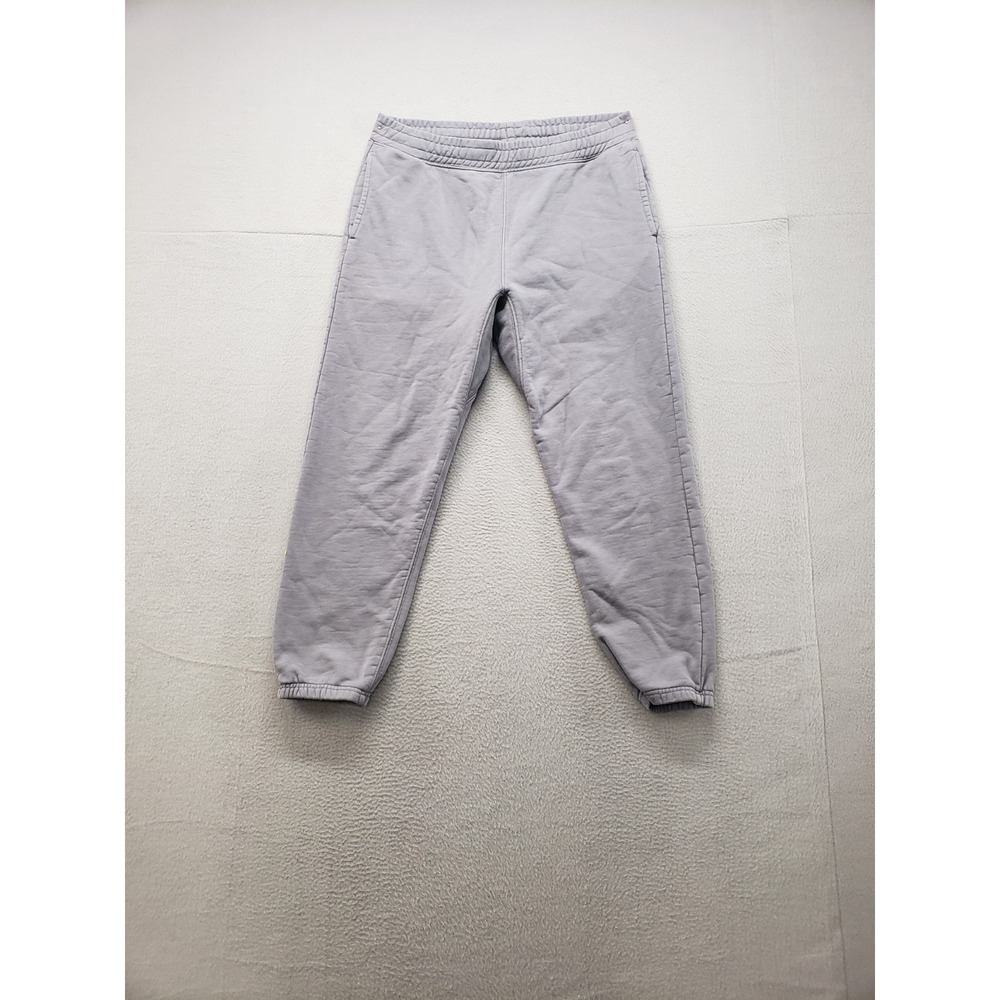 HM Women Sweatpants L Gray Fleece Elastic Waist Pull On Tapered Leg Wear
